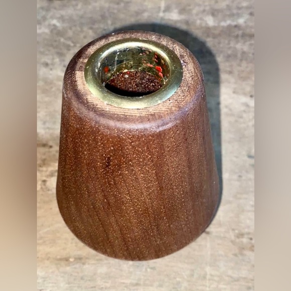 2 Walnut Taper Candle Holders Large & Medium - Picture 6 of 7